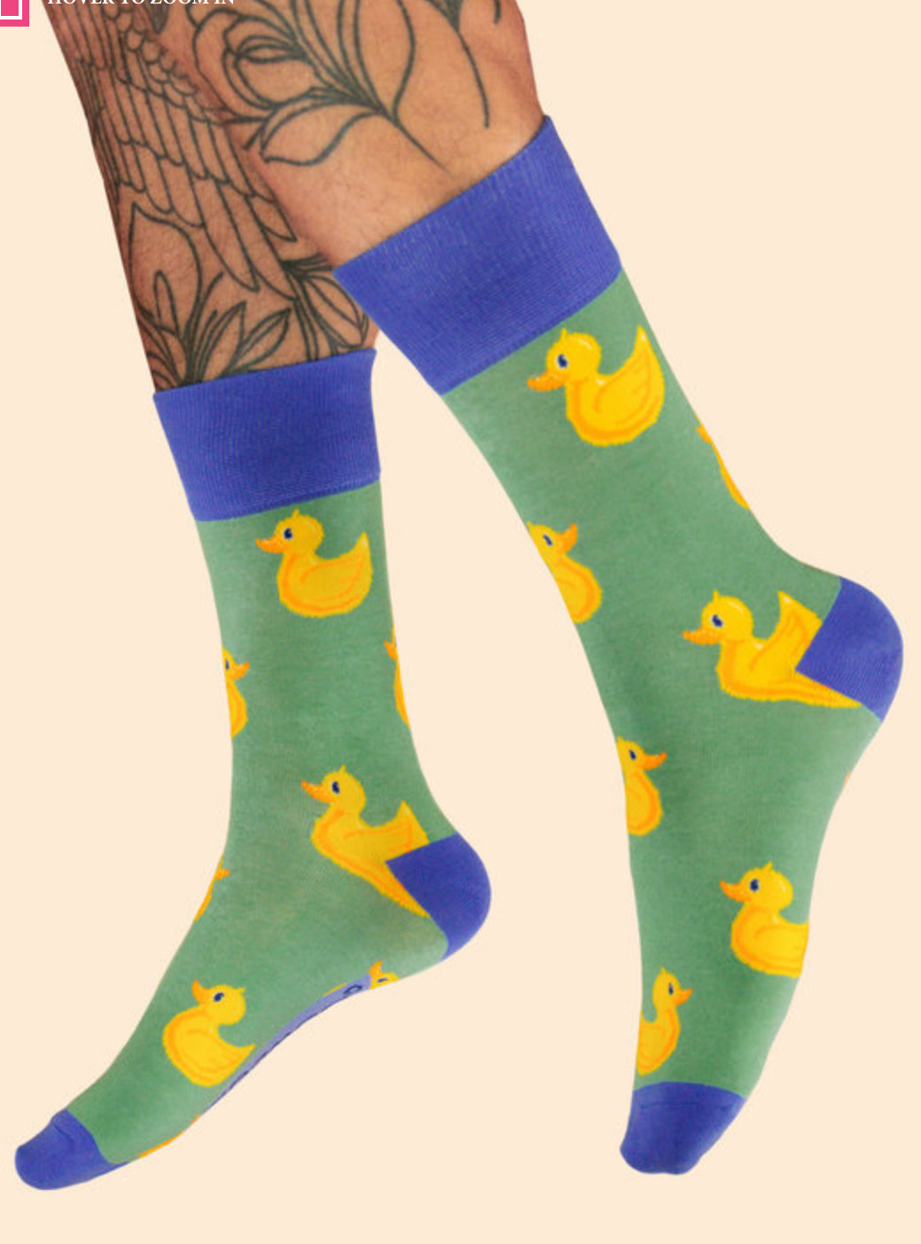 Men's Rubber Ducks Socks - Sage ~ Powder