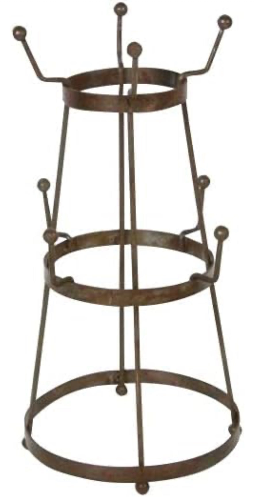Brown Antique Style Metal Mug Tree Ornament Holder