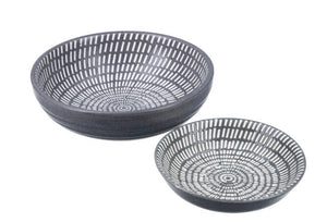 Grey/White Dish Available In Two Sizes