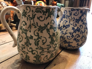 Green floral jug