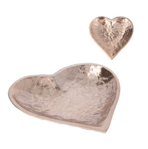 Metal Trinket Dish 16.5cm - Copper Hammered Heart