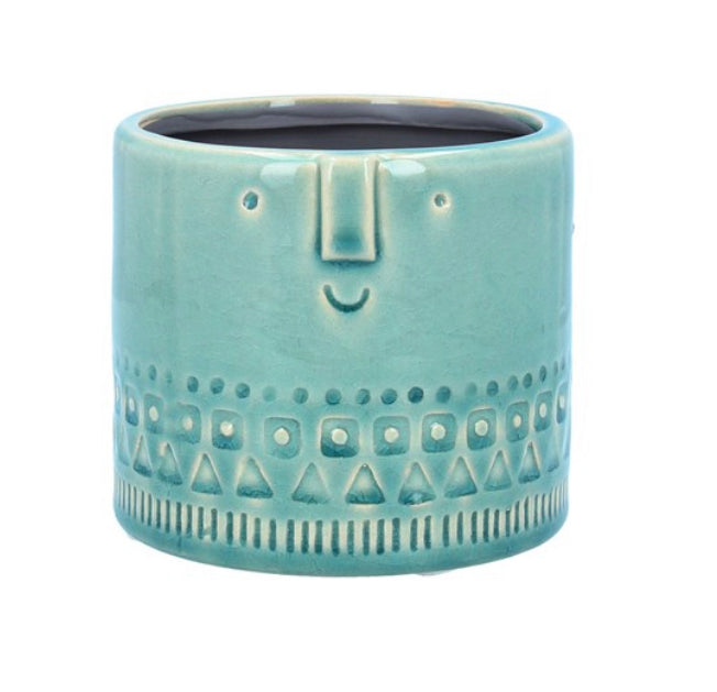 Blue Face Ceramic Pot Cover