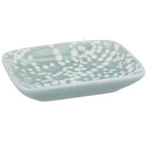Ceramic Mini Trinket Dish 10cm - Green Spotty