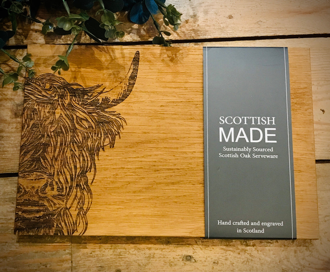 Highland Cow Serving Board 30cm Long