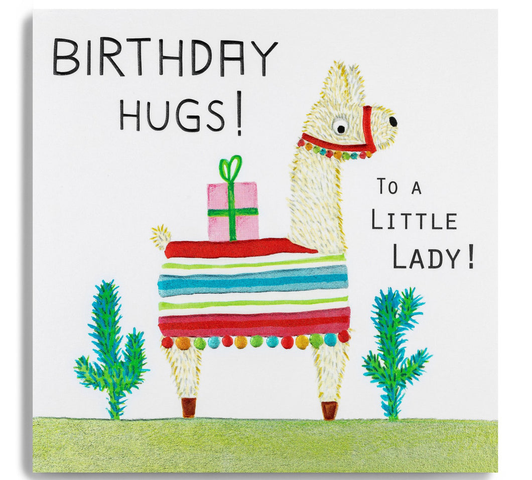 Birthday Hugs To A Little Lady! - Happy Birthday - Milkshake  - Greetings Card