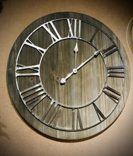 Load image into Gallery viewer, Nickel Detail Clock 68cm Diameter
