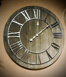 Nickel Detail Clock 68cm Diameter