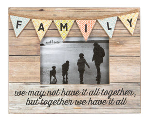 Family Rustic Bunting Photo Frame