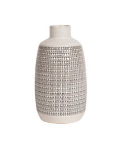 Ceramic Round White Vase 23cm Tall