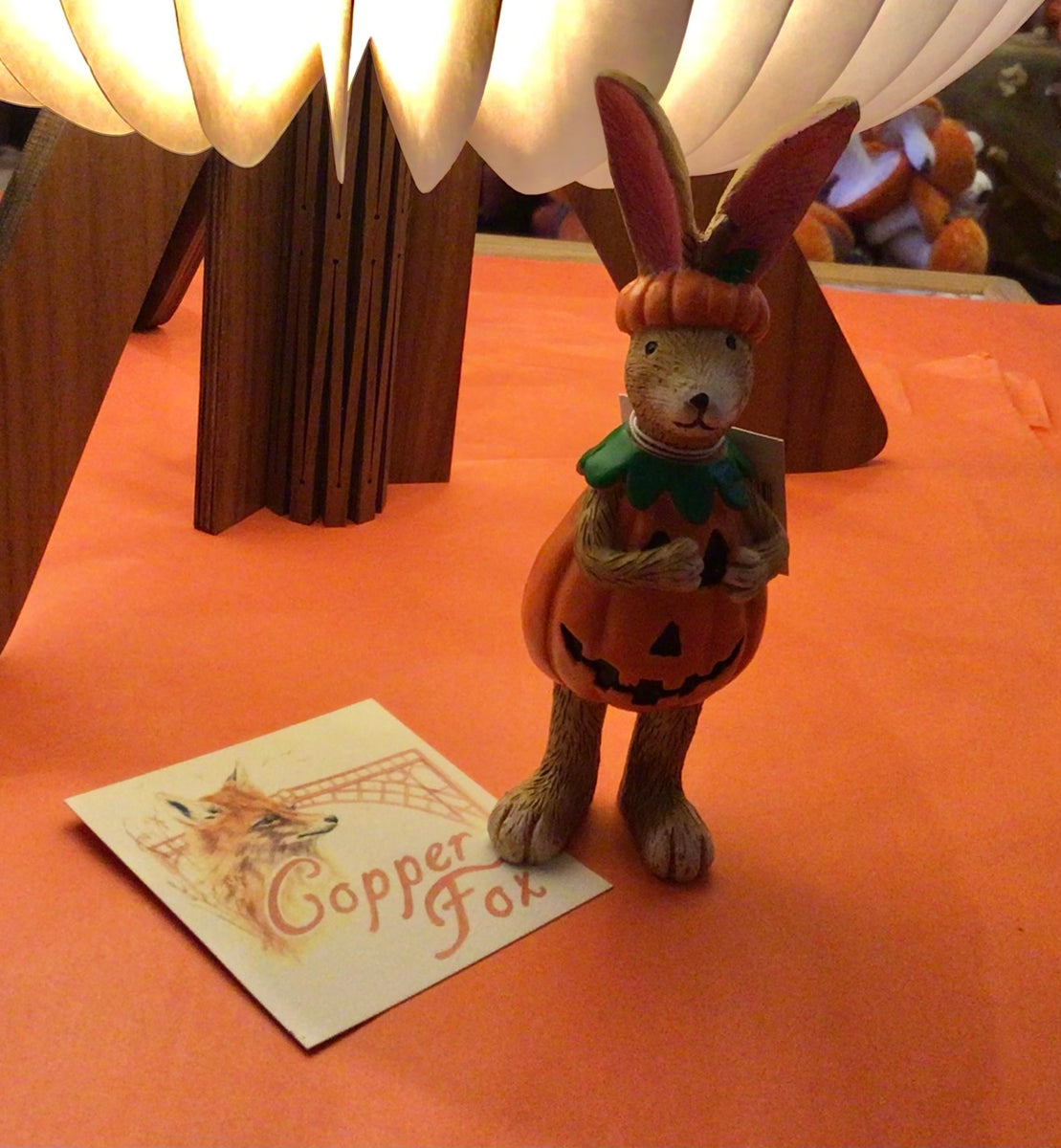 Standing Rabbit in a Pumpkin – Copper Fox of Ironbridge