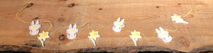 Bunny / Daffodils Wood Cut Out Decorative Garland