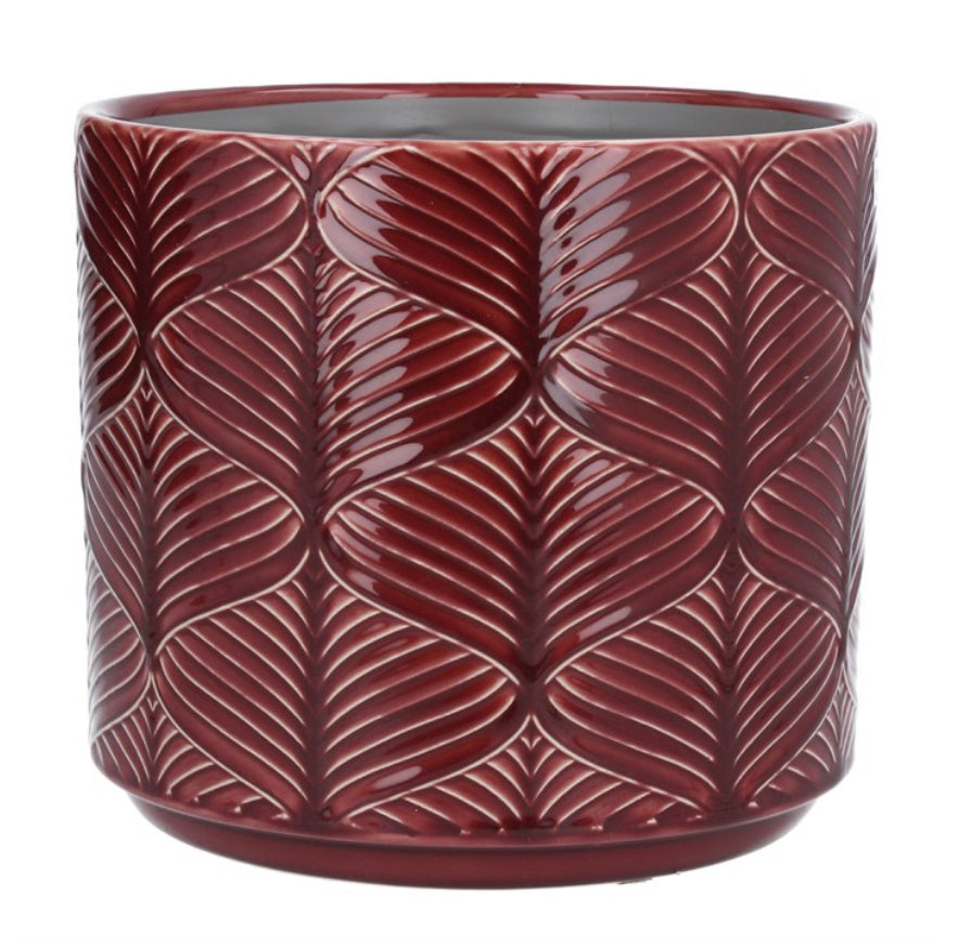 Berry Wavy Ceramic Pot Cover