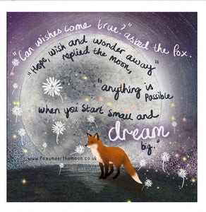 ‘ Wishes’ Fox Under The Moon - Greeting Cards