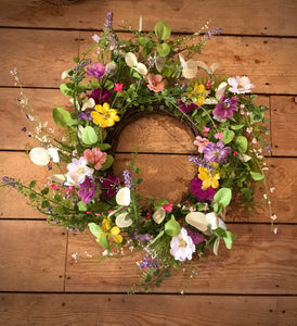 Whimsical Meadow Faux Flowers Wreath