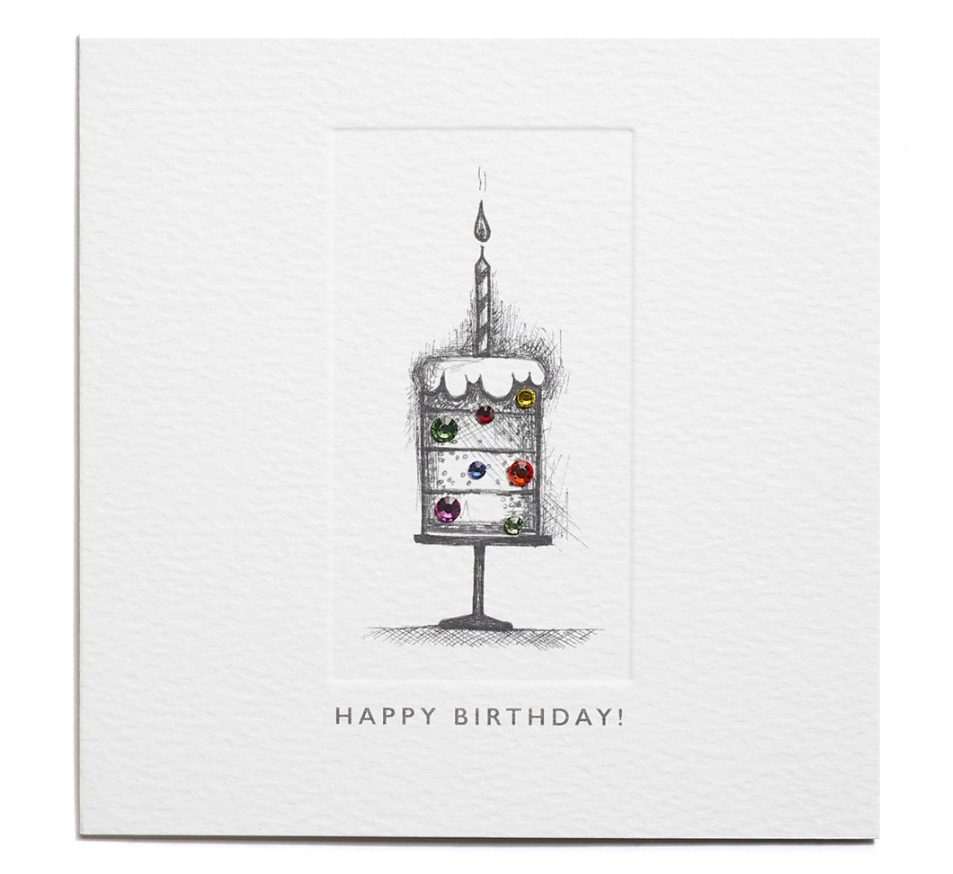 Happy Birthday - Mini Crystals  Greetings Card