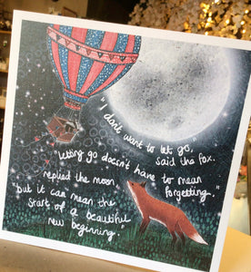 Letting Go~ Fox Under The Moon - Greeting Cards
