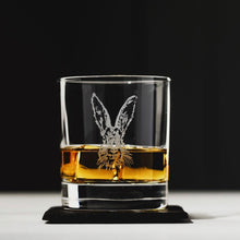 Load image into Gallery viewer, Hare Engraved Glass Tumbler with Slate Coaster Gift Set

