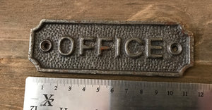 Cast Iron Office Wall Plaque