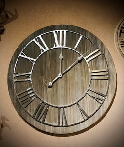 Nickel Detail Clock 68cm Diameter