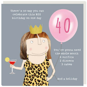 Girl 40s Birthday - Greeting Cards -  Rosie Made A Thing