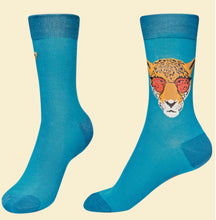 Load image into Gallery viewer, Men&#39;s Shady Jaguar Socks - Teal - Powder
