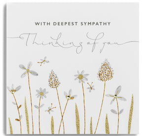 With Deepest Sympathy  - Sympathy - Gold Leaf Greeting Card
