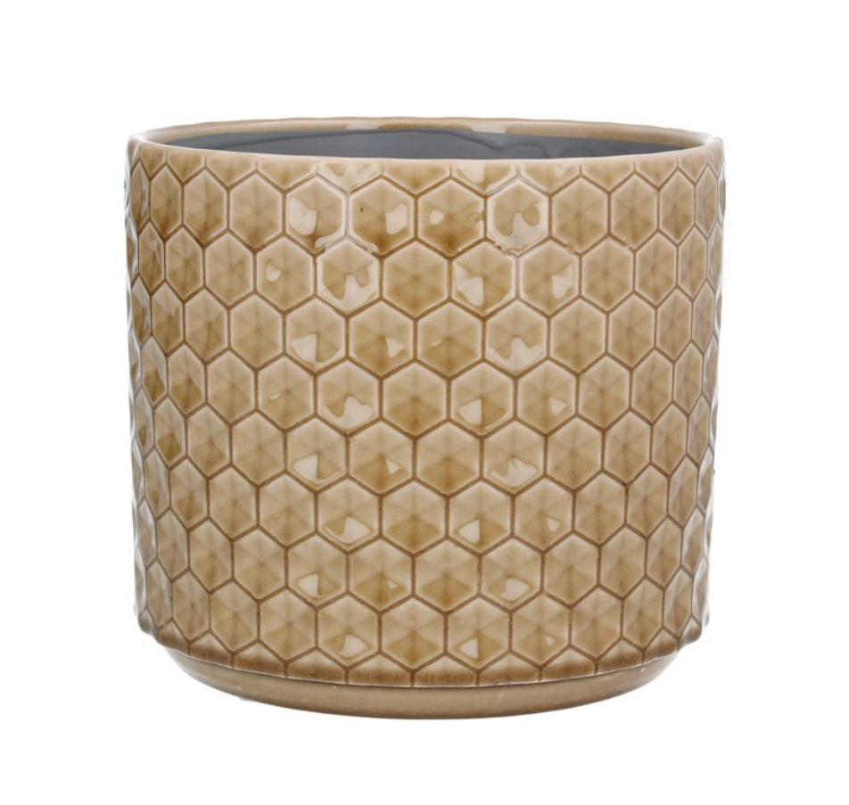 Ceramic Pot Cover Honeycomb