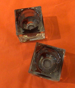 Cube Grey Glass T-lite holder