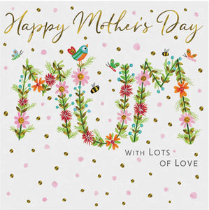 HAPPY MOTHER'S DAY - MUM SPELT IN FLOWERS Greeting Card