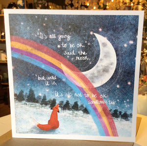 It’s OK~ Fox Under The Moon - Greeting Cards