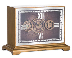 Mechanical Mirrored Mantle Clock in Gold