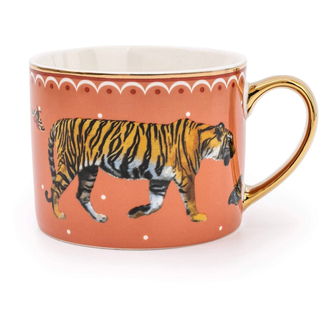 Tiger Straight sided Peach China Mug