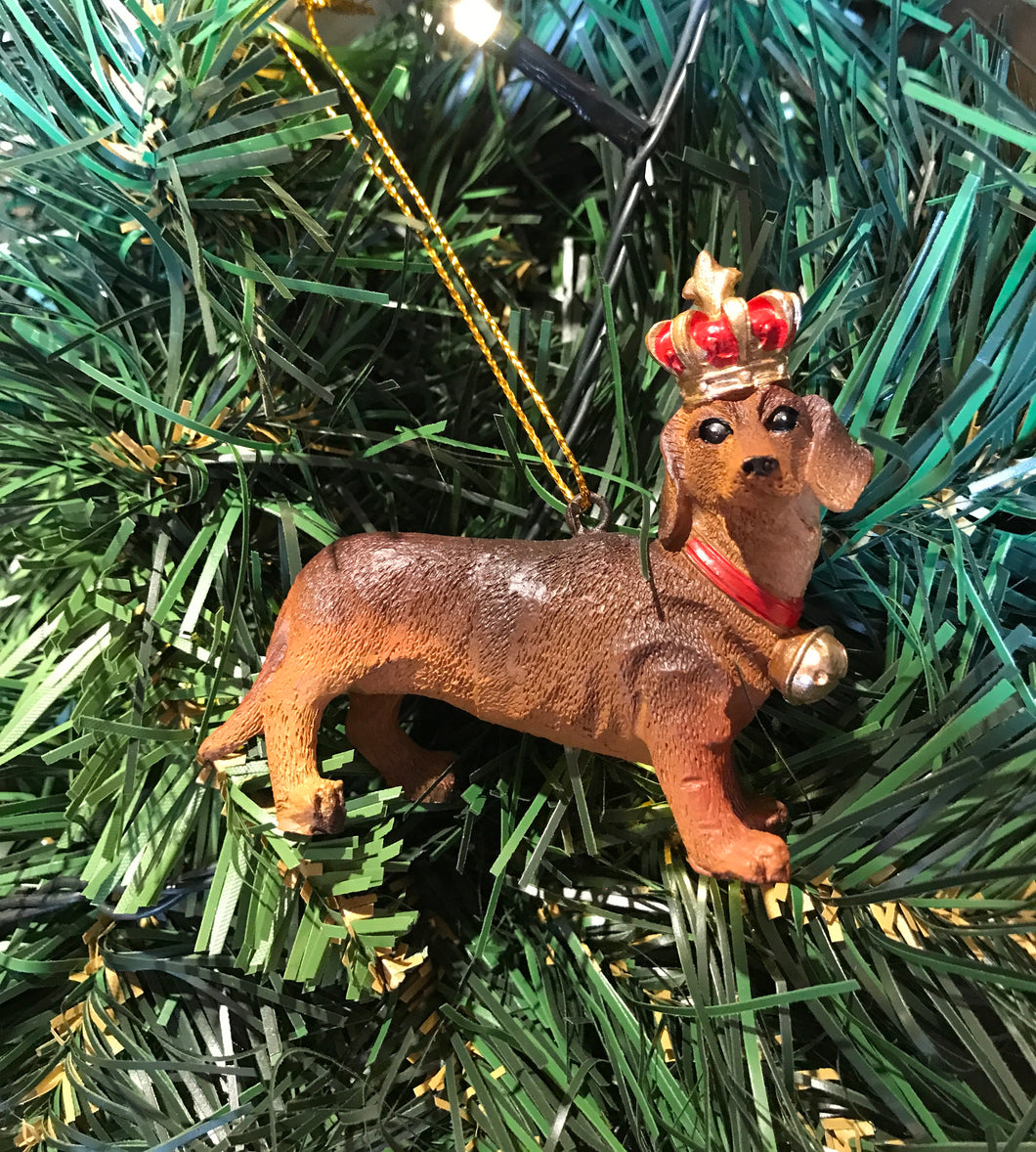 Dog Dachshund Crown Christmas Decoration