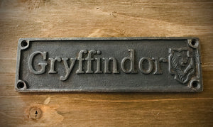 Antiqued Cast Iron Gryffindor Plaque