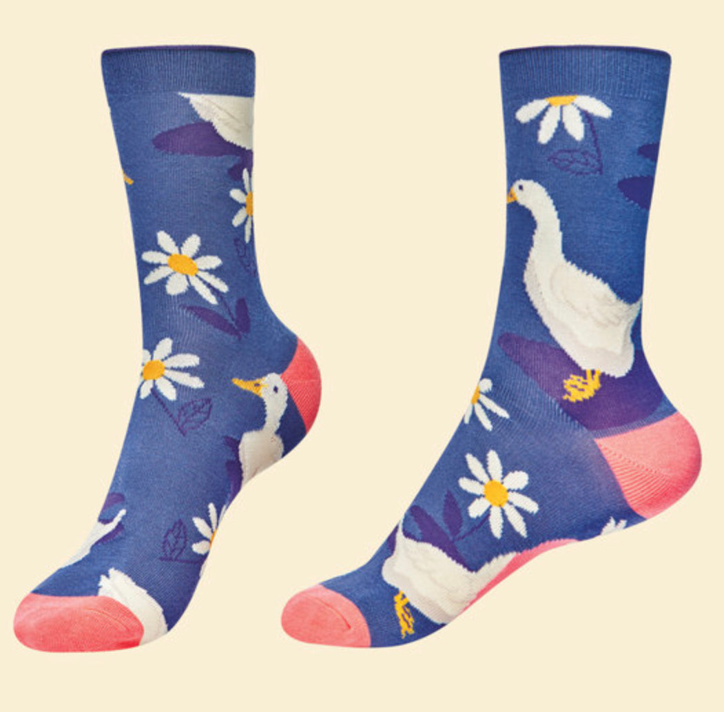Daisy Ducks Ankle Socks- Navy  - Powder