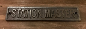 Cast Iron Station Master Plaque