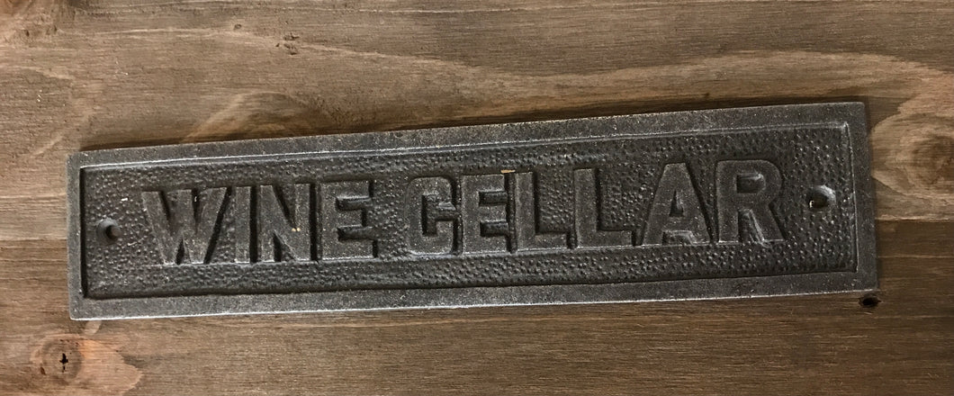 Cast Iron Wine Cellar Plaque