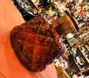 Amber Glass Stubby Vase