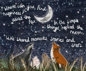 Simple Things - Fox Under The Moon - Greeting Cards