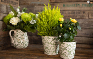 Green floral jug