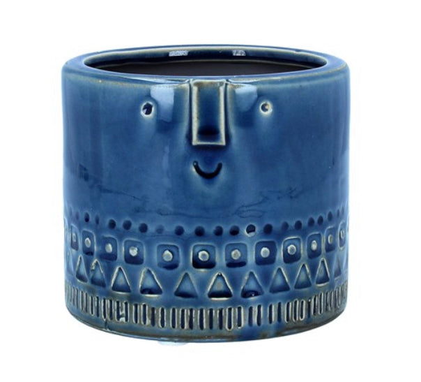 Navy face Ceramic Pot Cover