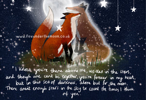 In the stars- Fox Under The Moon - A4 Size