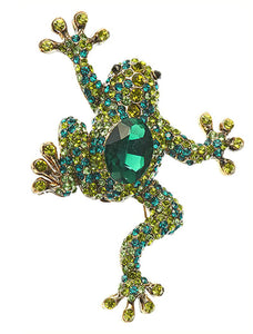 Crystal Frog Hairclip & Brooch