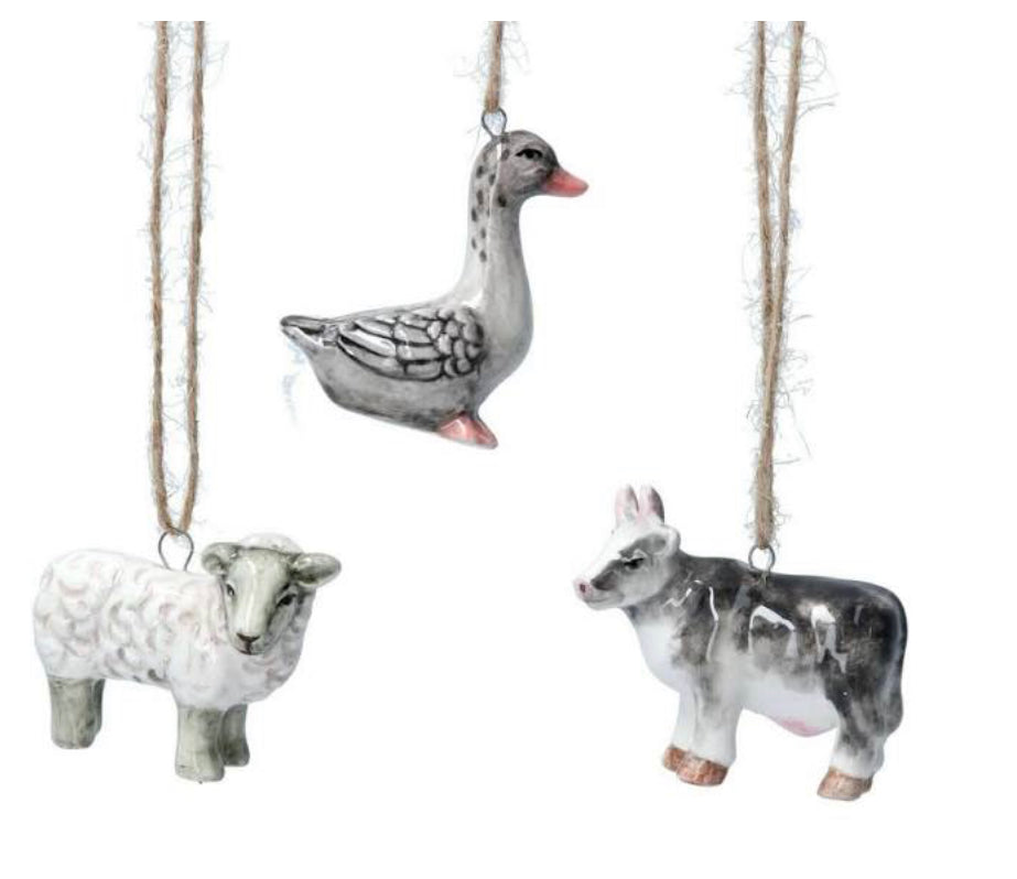 Ceramic Goose Sheep Cow Decoration