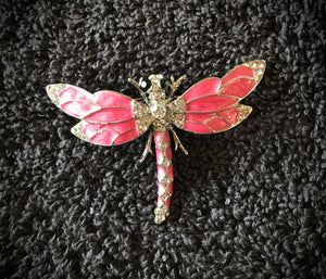 Little Pink Dragonfly Brooch