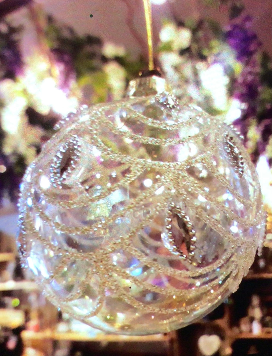 Soap Bubble With Bead Diamante Swags Glass Ball